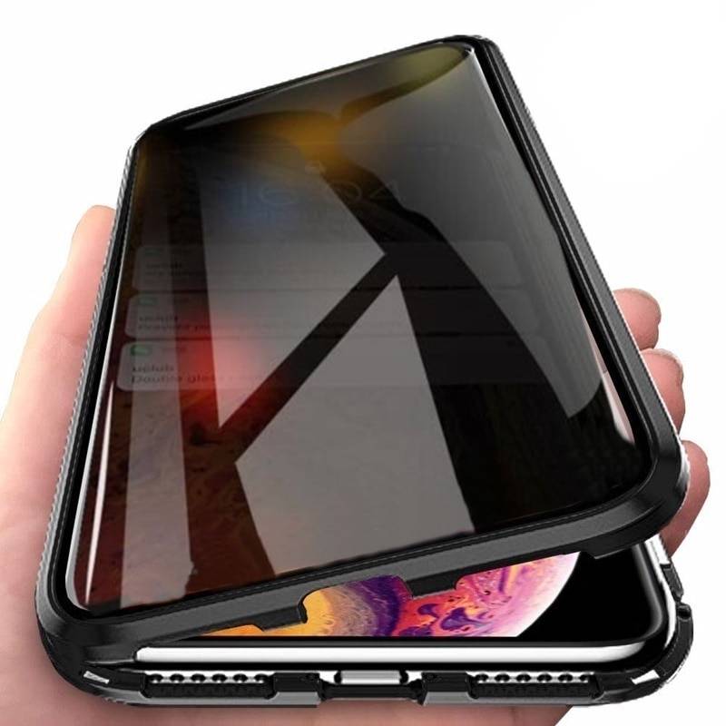 Magnetic Privacy Tempered Glass iPhone Case