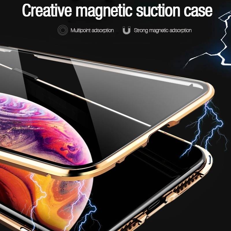 Magnetic Privacy Tempered Glass iPhone Case