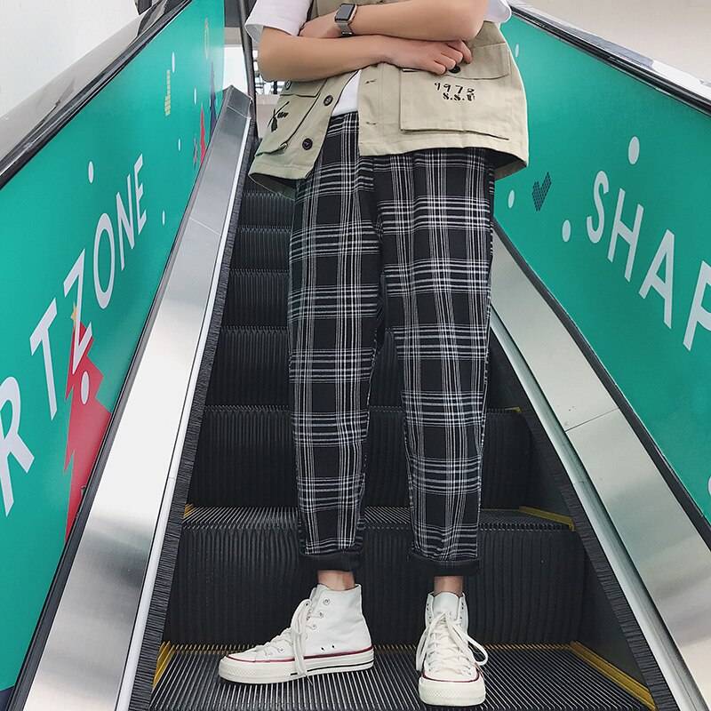 Streetwear Casual Plaid Joggers