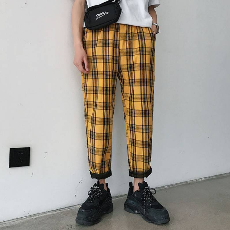 Streetwear Casual Plaid Joggers