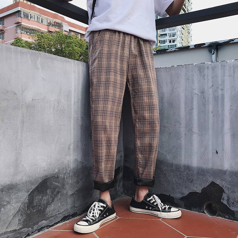 Streetwear Casual Plaid Joggers