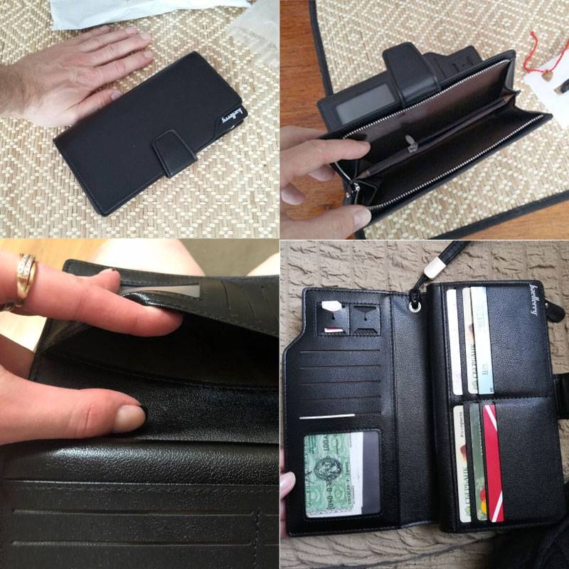 Business Leather Long Wallet Clutch