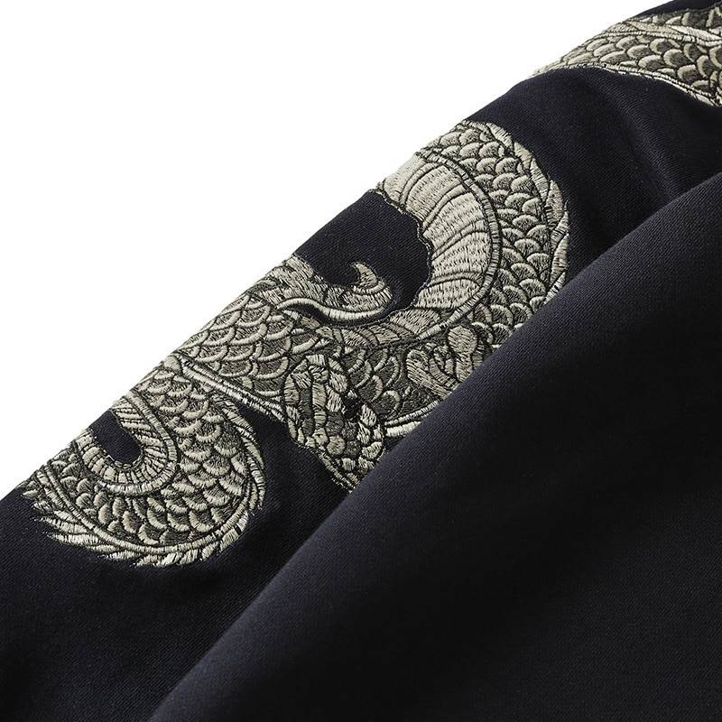 Dragon Embroidery Fleece Hoodie