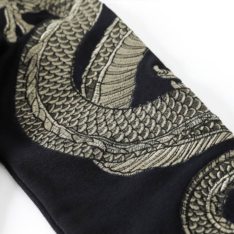 Dragon Embroidery Fleece Hoodie