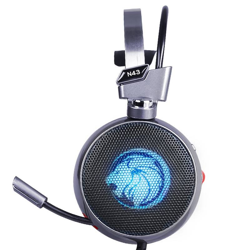 Virtual Surround Bass Gaming Headset with LED Mic