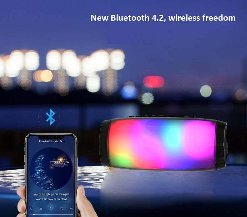 Portable Bluetooth Speaker with LED Light